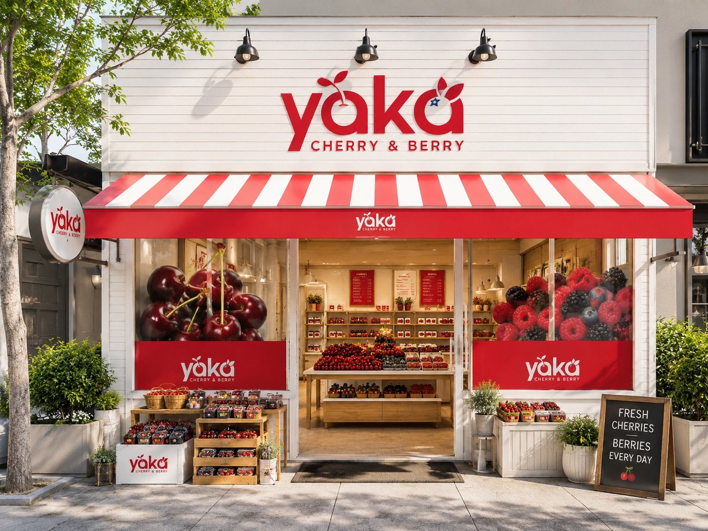 YAKA white store facade concept