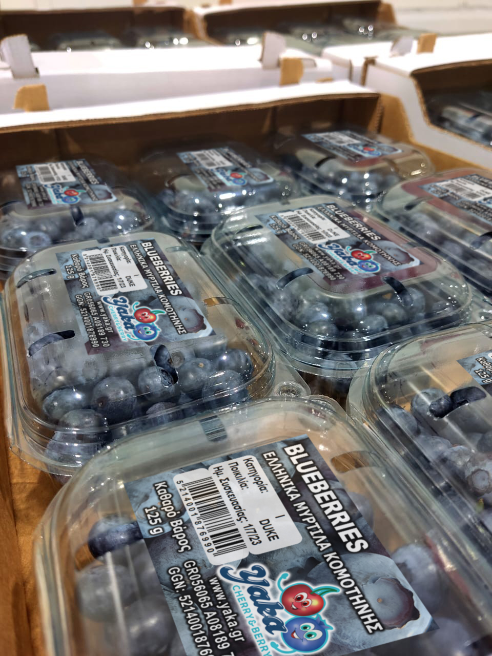 YAKA labelled blueberry package
